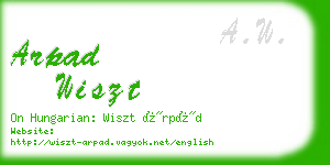 arpad wiszt business card